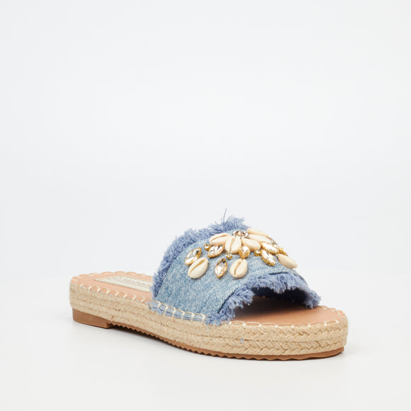 Cassia - Sandals Slides - Denim