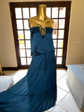 Boutique Collection - Satin Boobtube Maxi Dress - Teal