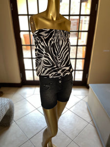 Boutique Collection - Satin Boobtube Top - Zebra