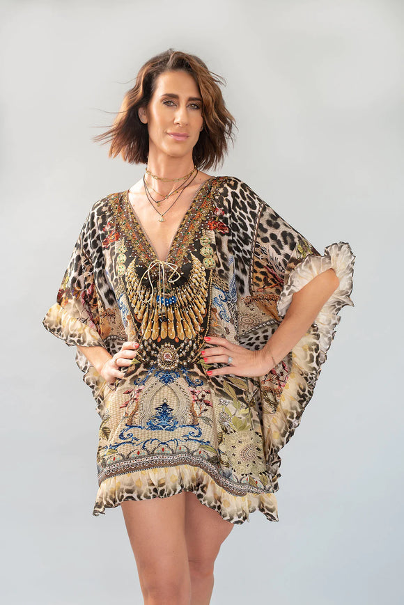 Luxury Silk Crepe Tribal Kaftan