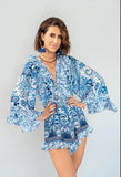 Luxury Silk Crepe - Jumpsuit -  Vintage Bleu