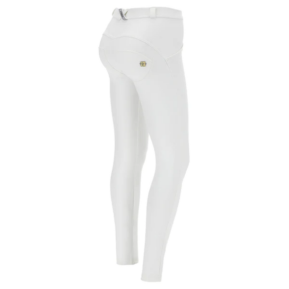 Freddy WR.UP Skinny Push Up Eco-Friendly Faux Leather Trousers With Regular Waist - White