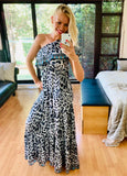 Embellished One Shoulder Dress - Leopard