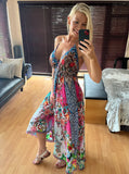 Luxury Silk Crepe Maxi Dress Halter