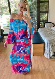 Boutique Collection - Off the Shoulder Tye Dye Dress